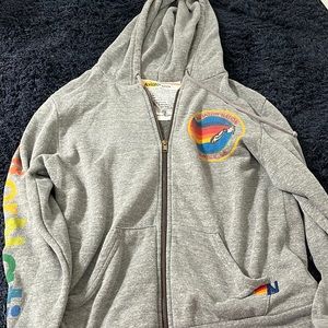 Gray aviator nation zip up